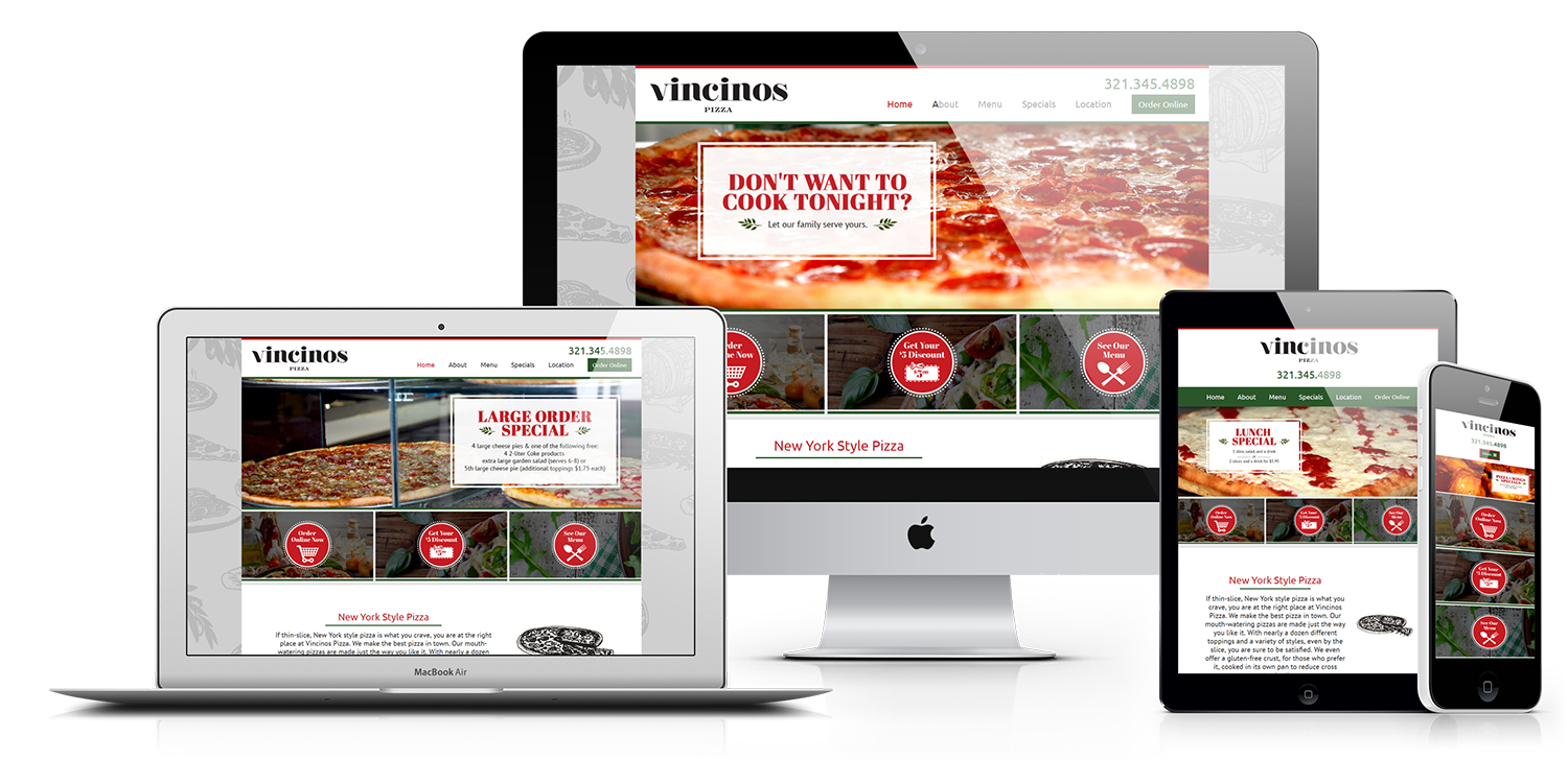 Web Design - Vincinos Pizza