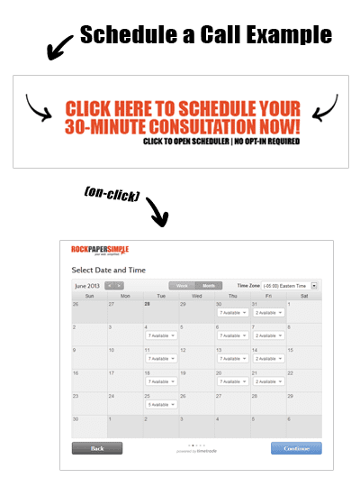 Schedule an Online Call Example