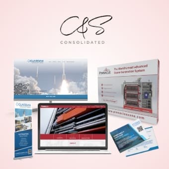 poster image for - C&S Consolidated - featuring the clients logo on a ghosted background image taken from their website