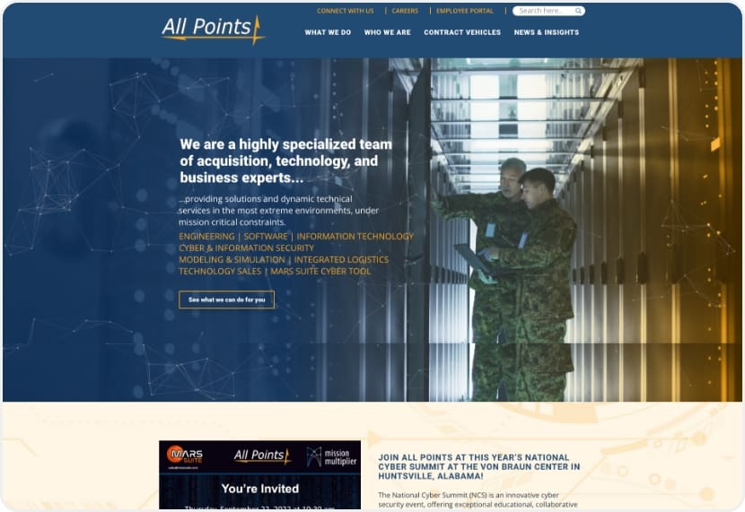 All Points Desktop Website Example