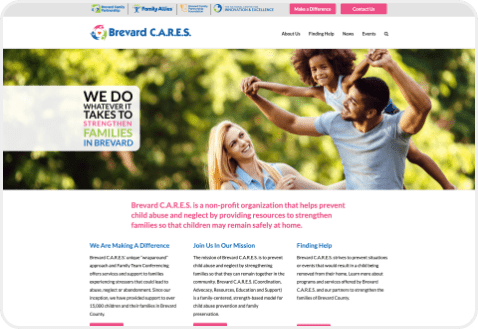Brevard Family Cares Websites screen shot 3