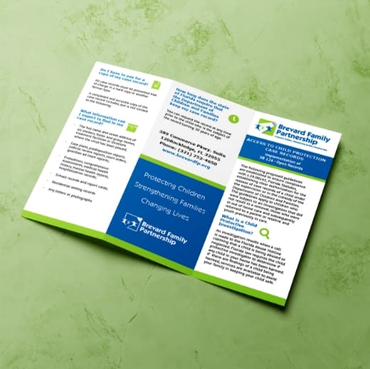 Brevard Family Partnership collateral Trifold Brochure Mockup
