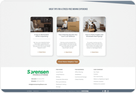 Sorensen Logistics Website example screen shot 4
