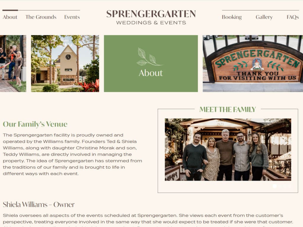 Sprengergarten Website Screen shot